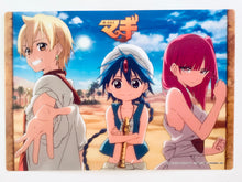Load image into Gallery viewer, Magi: The Labyrinth of Magic - Aladdin, Alibaba Saluja & Morigiana - Magi Visual Art Plate -Chapter 1- Jumbo Carddass