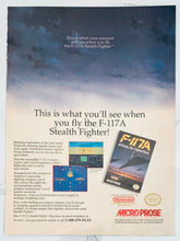 Cargar imagen en el visor de la galería, F-117A: Stealth Fighter - NES - Original Vintage Advertisement - Print Ads - Laminated A4 Poster