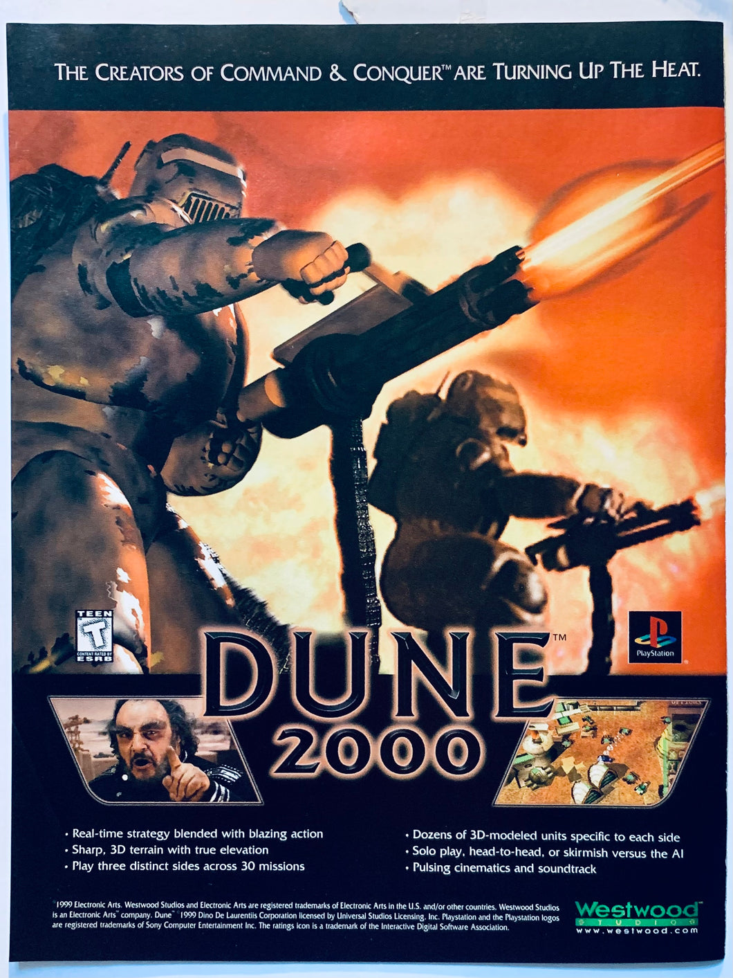 Dune 2000 - PlayStation - Original Vintage Advertisement - Print Ads - Laminated A4 Poster