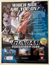 Cargar imagen en el visor de la galería, Mobile Suit Gundam: Federation Vs. Zeon - PS2 - Original Vintage Advertisement - Print Ads - Laminated A4 Poster