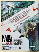Load image into Gallery viewer, Kane & Lynch: Dead Men - PS3 Xbox 360 - Original Vintage Advertisement - Print Ads - Laminated A4 Poster