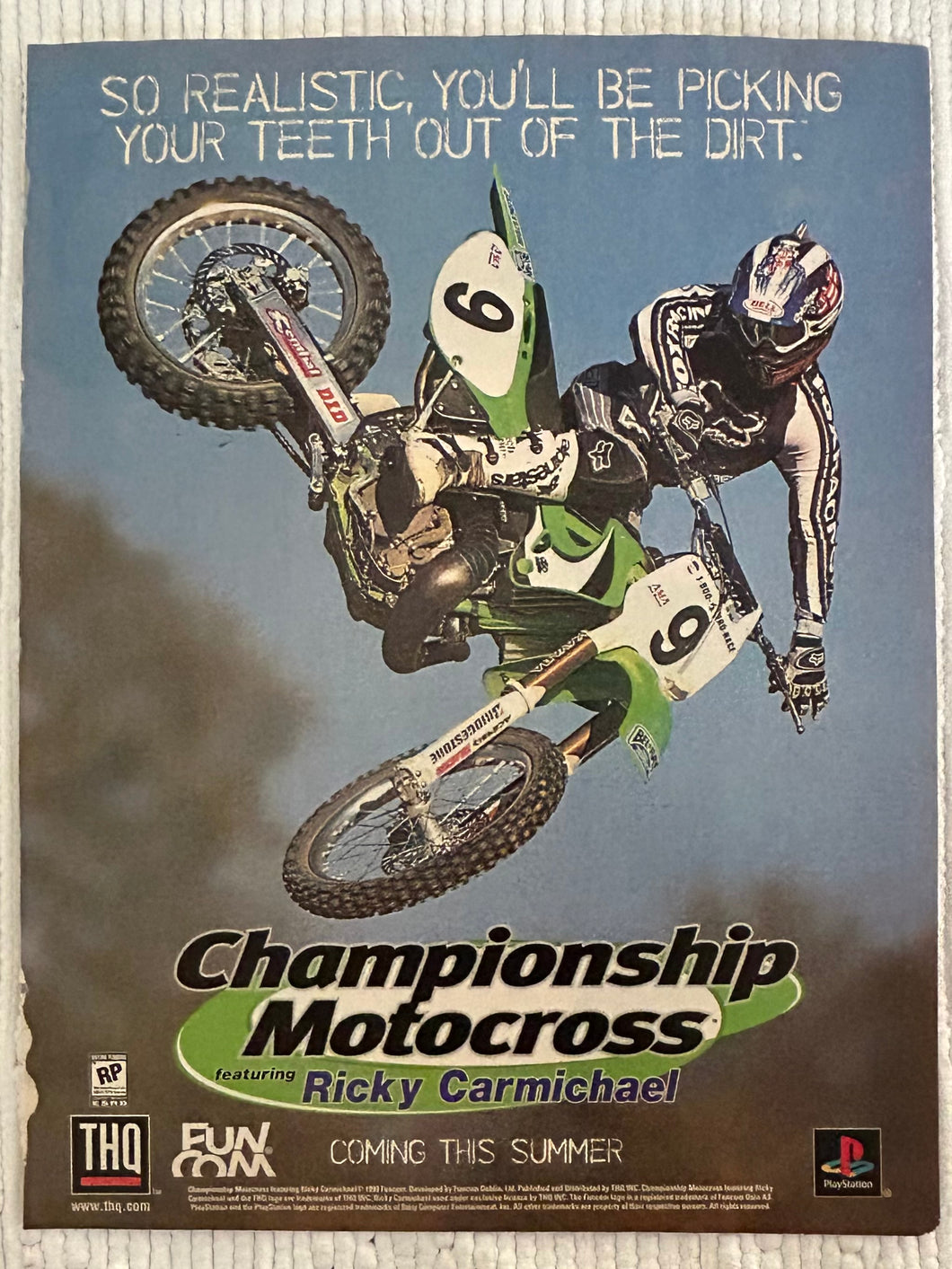 Championship Motocross Featuring Ricky Carmichael - PlayStation - Original Vintage Advertisement - Print Ads - Laminated A4 Poster