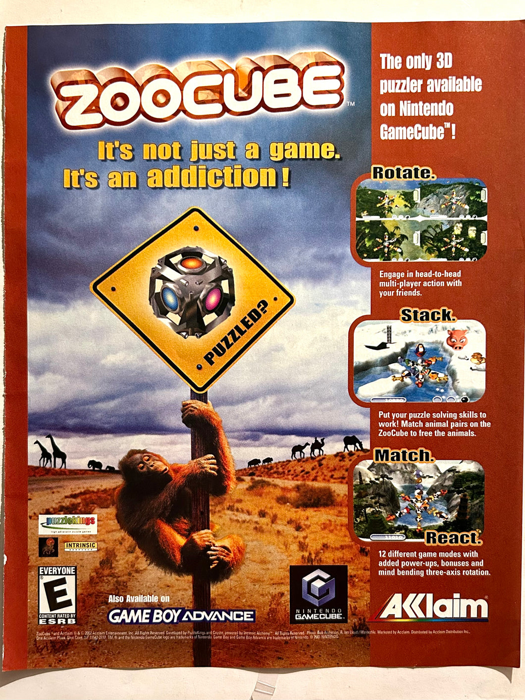 Zoocube - NGC GBA - Original Vintage Advertisement - Print Ads - Laminated A4 Poster