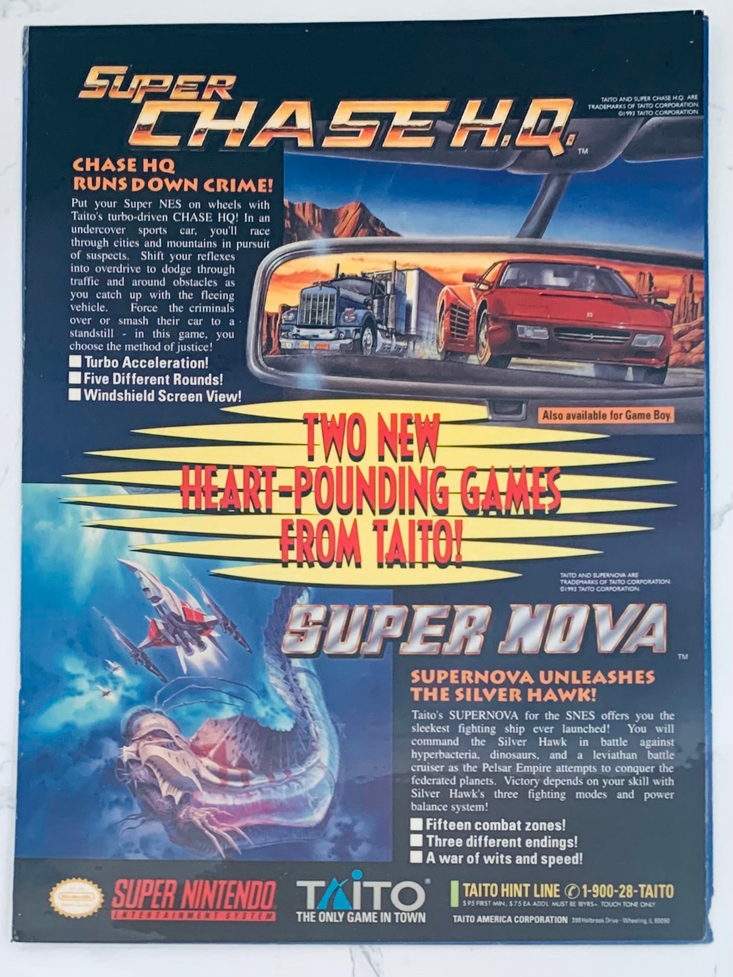 Super Chase Super Nova SNES Original Vintage
