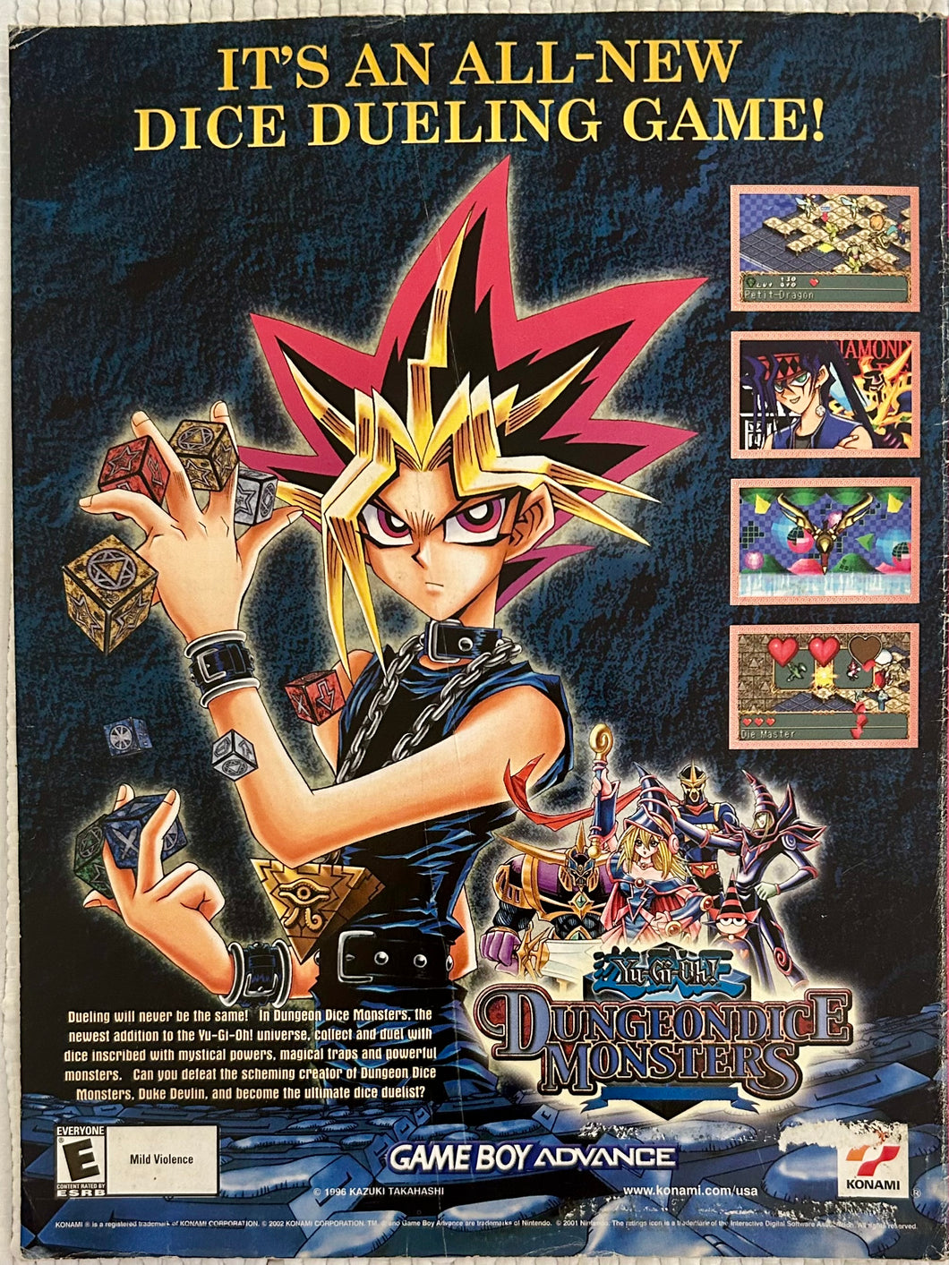 Yu-Gi-Oh! Dungeon Dice Monsters - GBA - Original Vintage Advertisement - Print Ads - Laminated A4 Poster