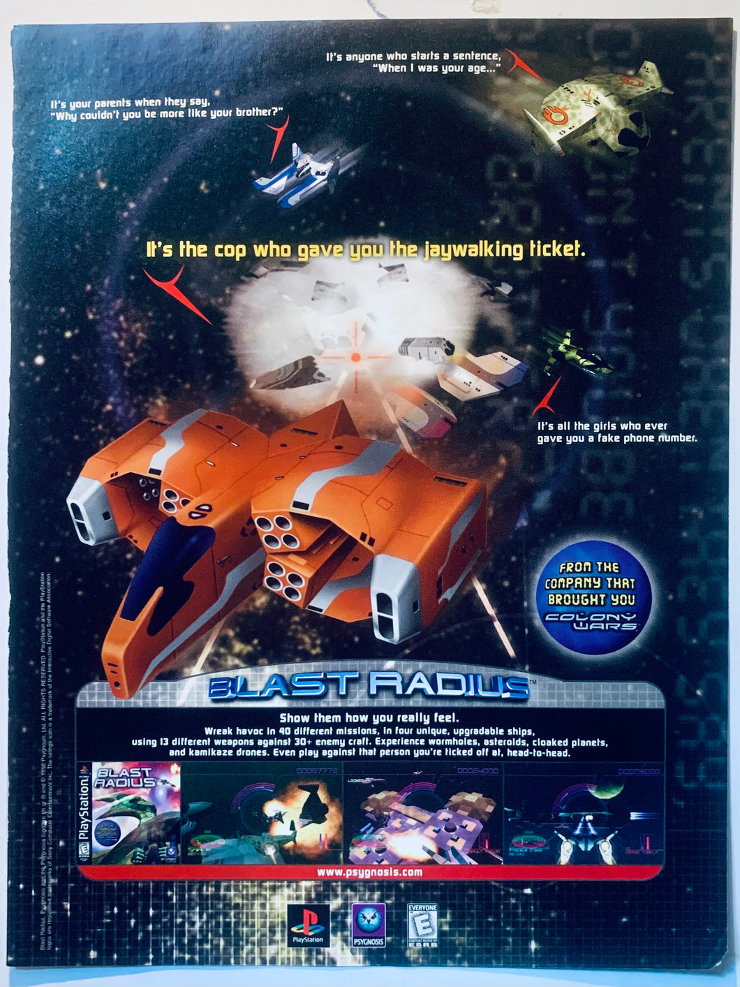 Blast Radius - PlayStation - Original Vintage Advertisement - Print Ads - Laminated A4 Poster