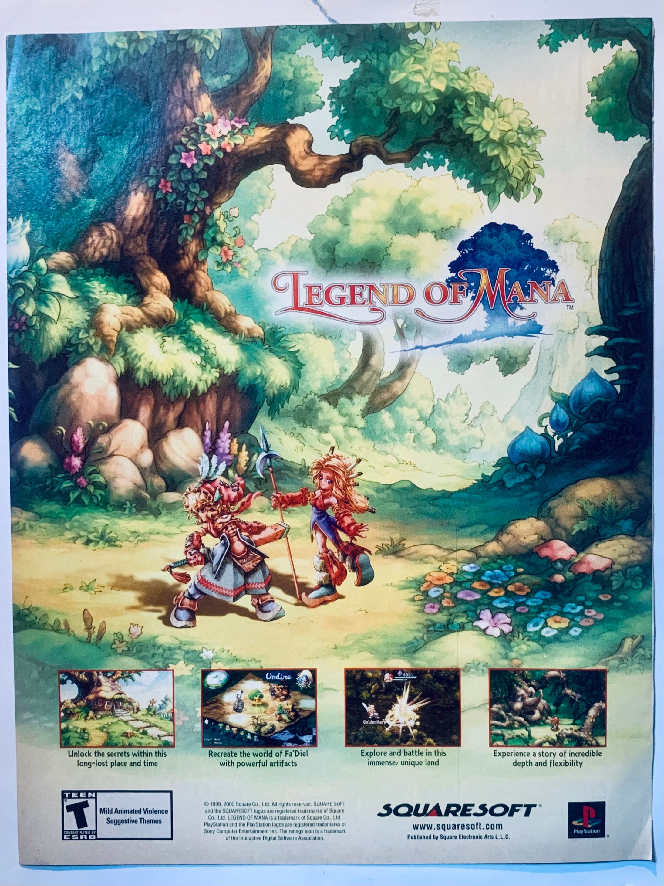 LEGEND OF MANA Sur Sony Playstation – Flyer Publicitaire Japonais D'origine (Chirashi) En Très Bon état