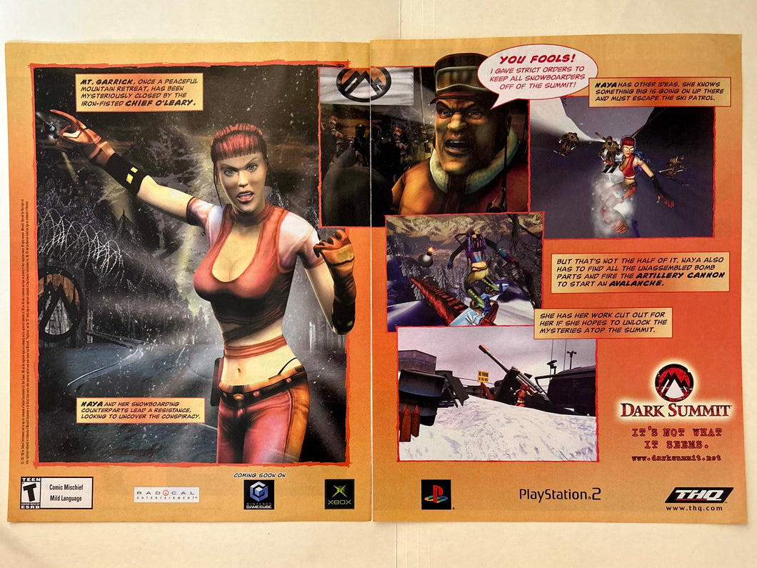 Dark Summit - PS2 Xbox NGC - Original Vintage Advertisement - Print Ads - Laminated A3 Poster