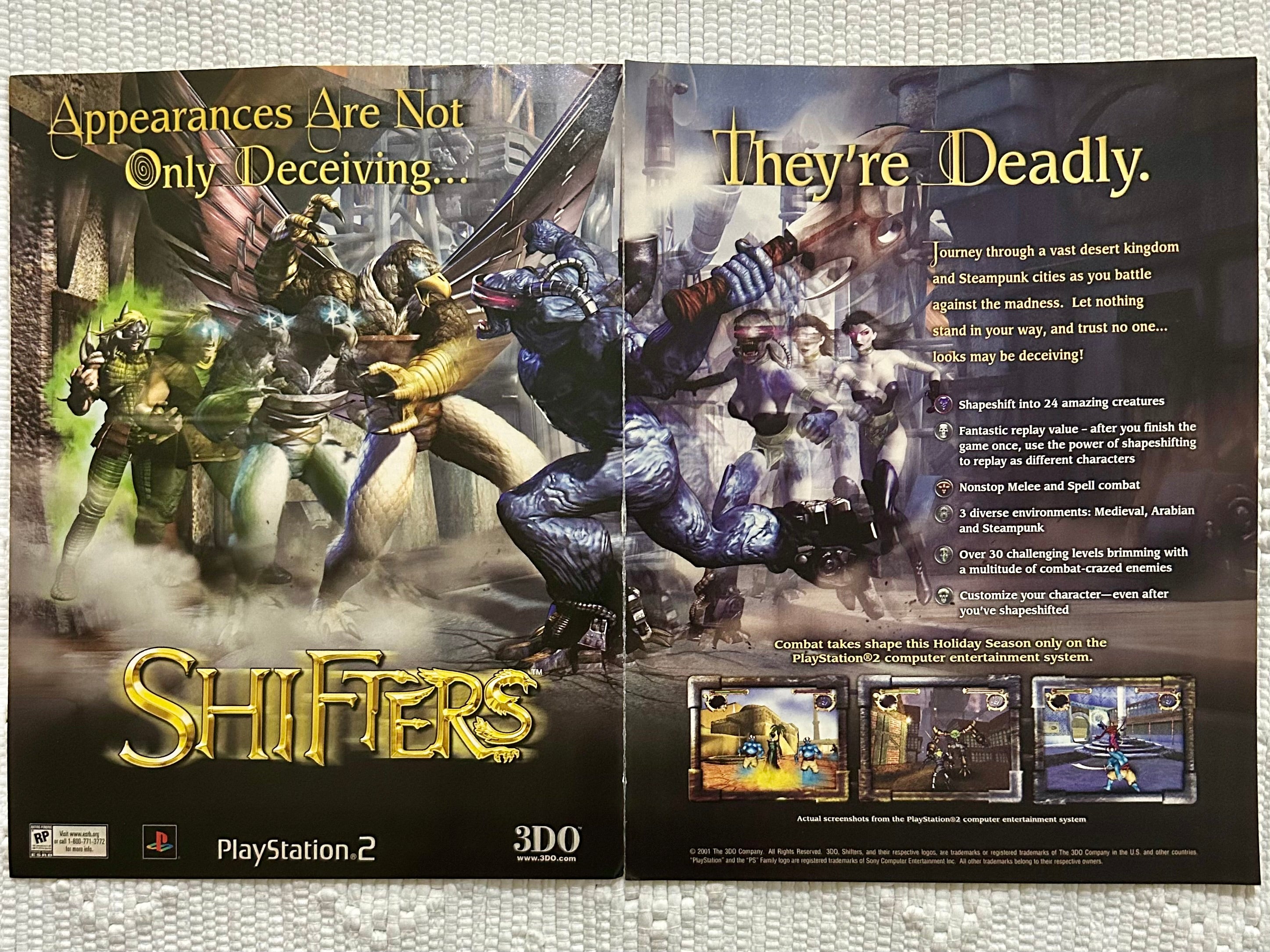 Shifters PS2 Original Vintage Advertisement Print Ads Laminate
