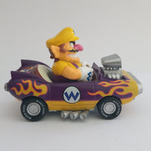 Cargar imagen en el visor de la galería, Mario Kart Wii Wario Pull Back Car Wildstar & Fire Hot Rod Nintendo 2008 Toy