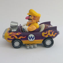 Cargar imagen en el visor de la galería, Mario Kart Wii Wario Pull Back Car Wildstar & Fire Hot Rod Nintendo 2008 Toy
