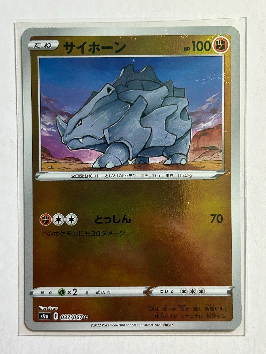 Pokémon Sword & Shield EP Battle Region - Rhyhorn - S9a 037/067 C - Common - Parallel