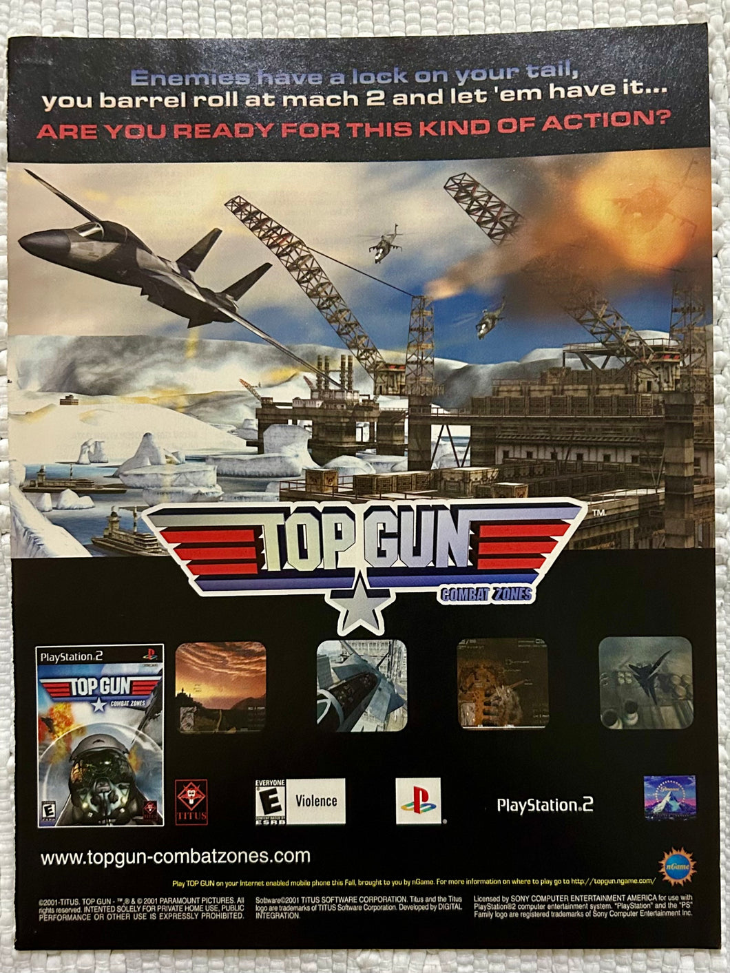 Top Gun: Combat Zones - PS2 NGC GBA - Original Vintage Advertisement - Print Ads - Laminated A4 Poster