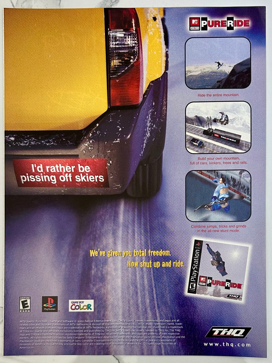 MTV Sports: Pure Ride - PlayStation GBC - Original Vintage Advertisement - Print Ads - Laminated A4 Poster