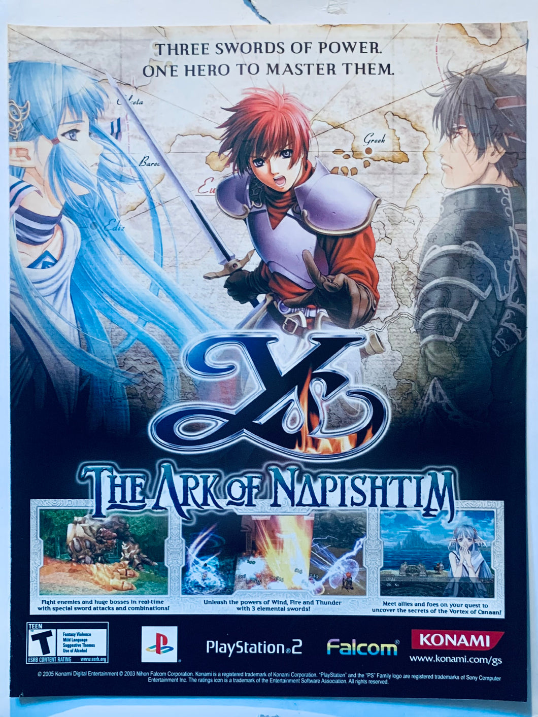 Y’s: The Ark of Napishtim - PS2 - Original Vintage Advertisement - Print Ads - Laminated A4 Poster