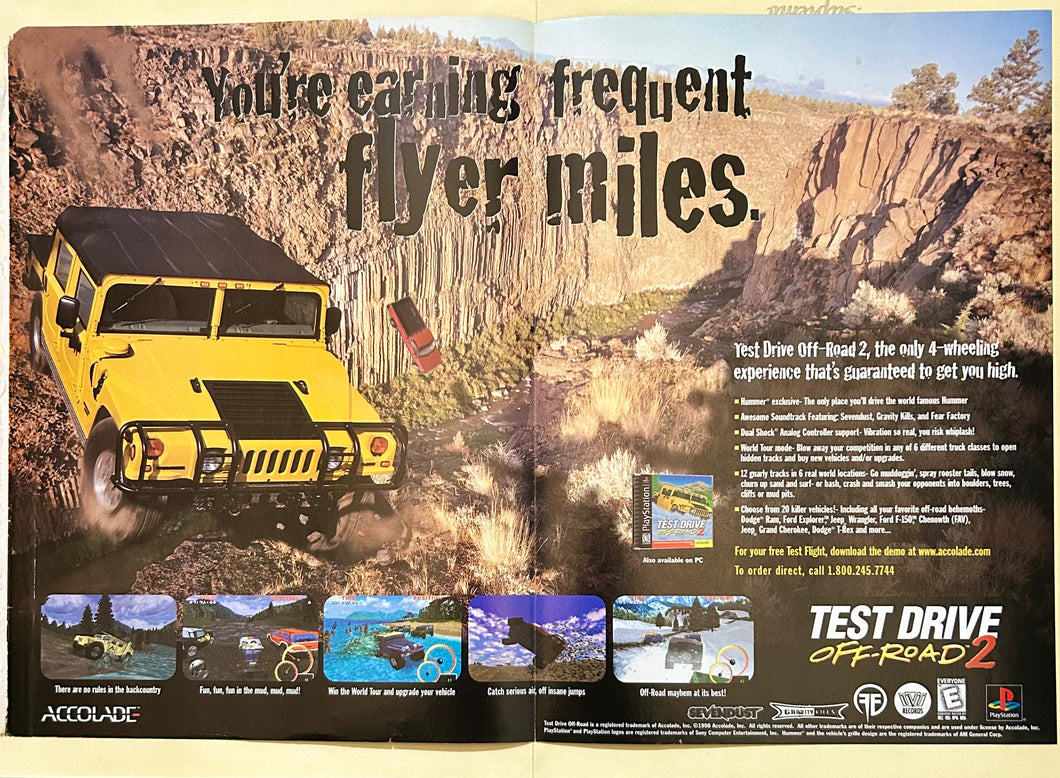 Test Drive: Off-Road 2 - PlayStation - Original Vintage Advertisement - Print Ads - Laminated A3 Poster