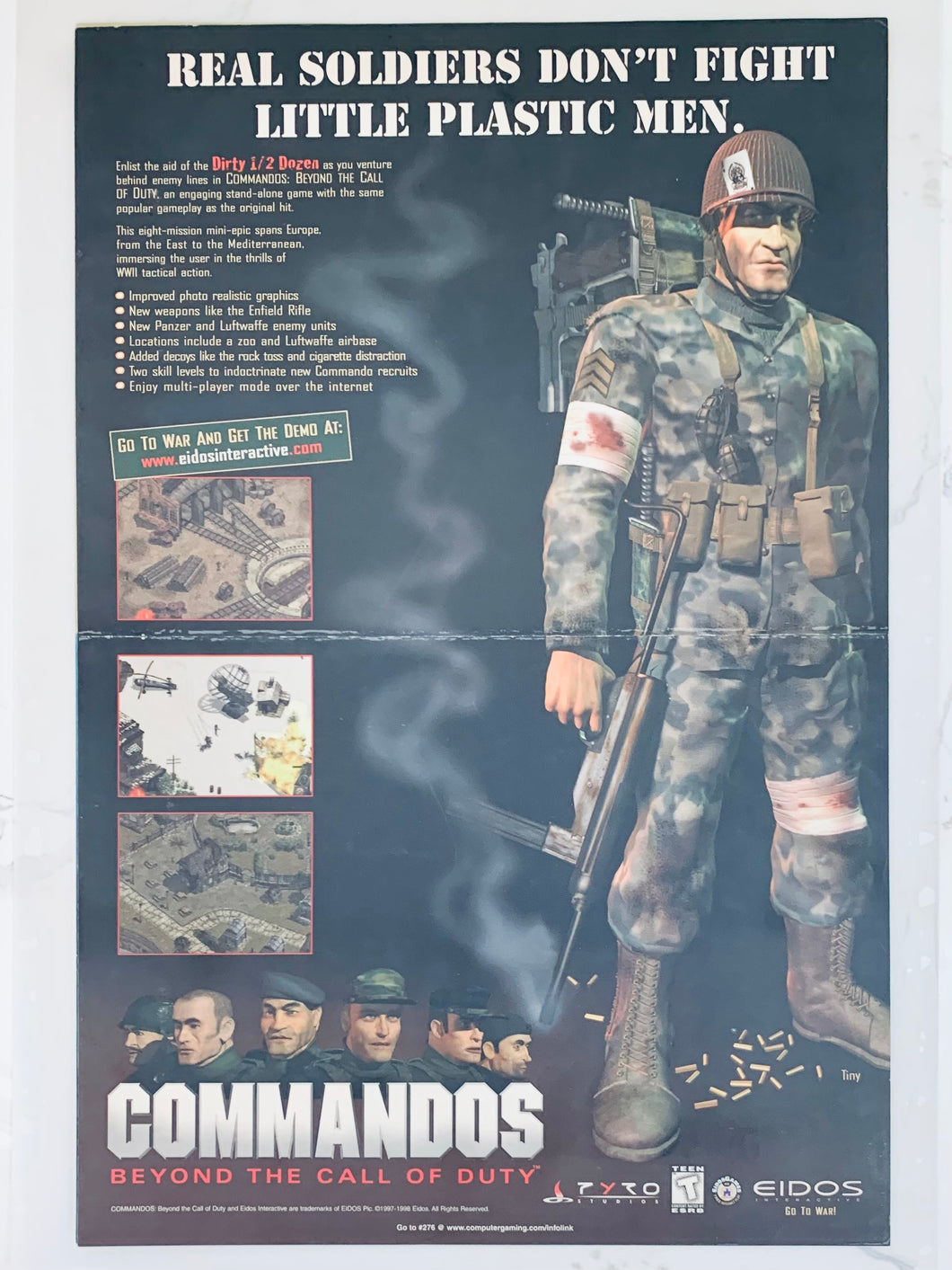 Commandos: Beyond the Call of Duty - PC - Original Vintage Advertisement - Print Ads - Laminated A3 Poster