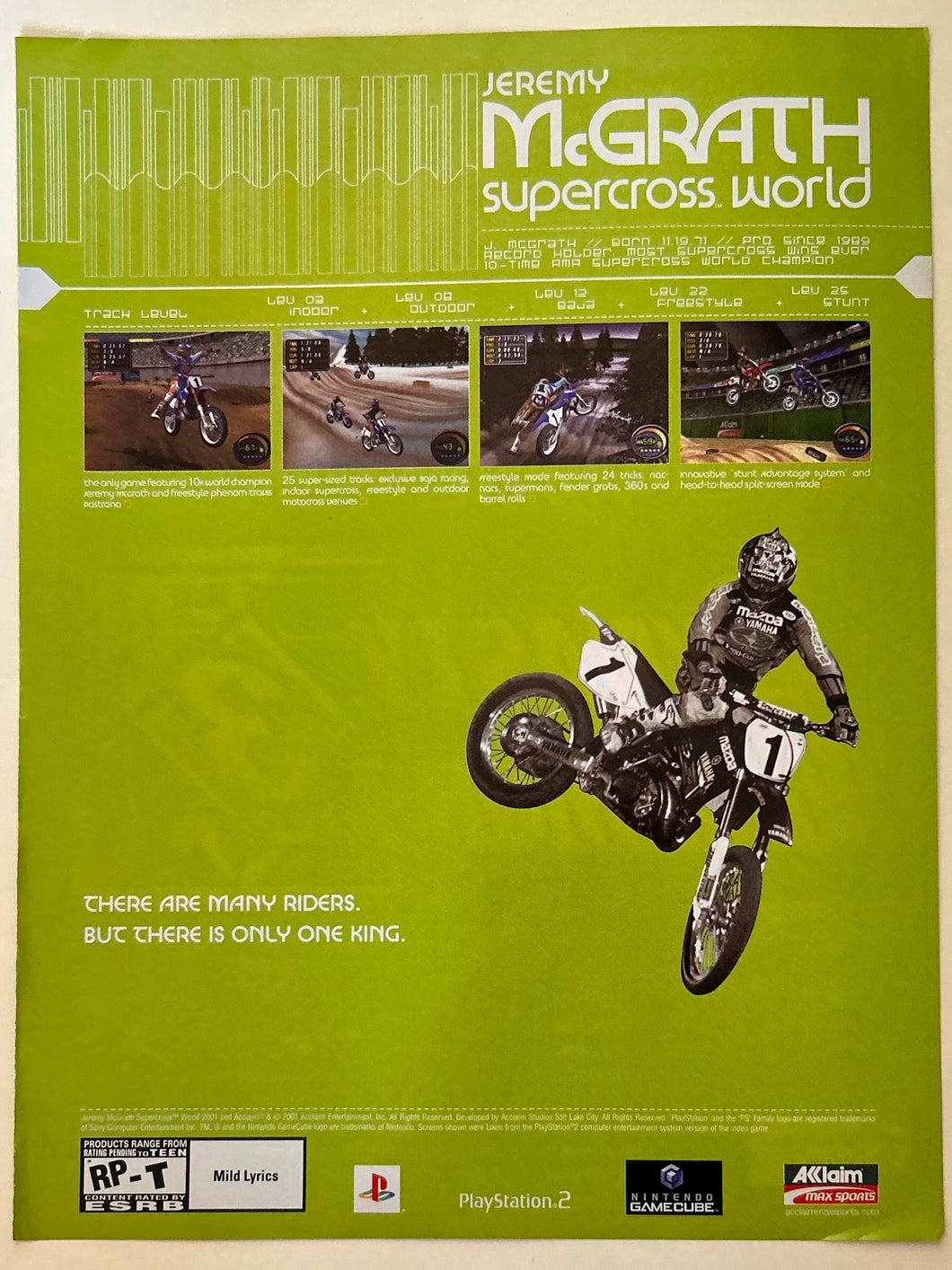 Jeremy McGrath Supercross World - PS2 NGC - Original Vintage Advertisement - Print Ads - Laminated A4 Poster