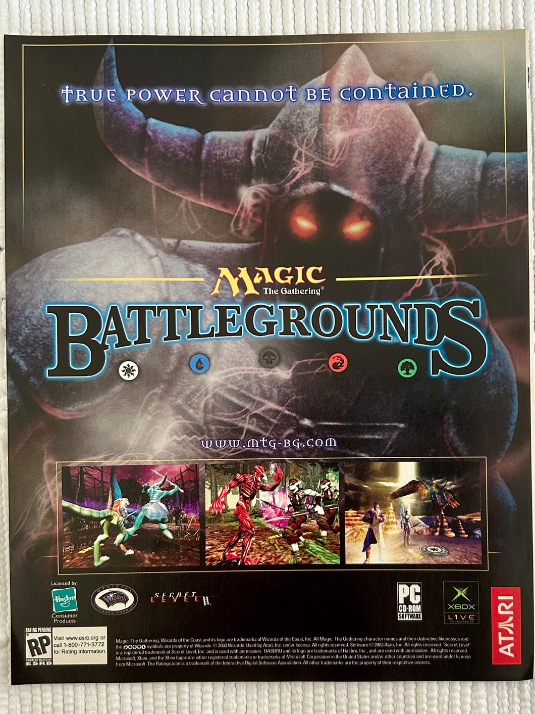 Magic: The Gathering – Battlegrounds - Xbox PC - Original Vintage Advertisement - Print Ads - Laminated A4 Poster