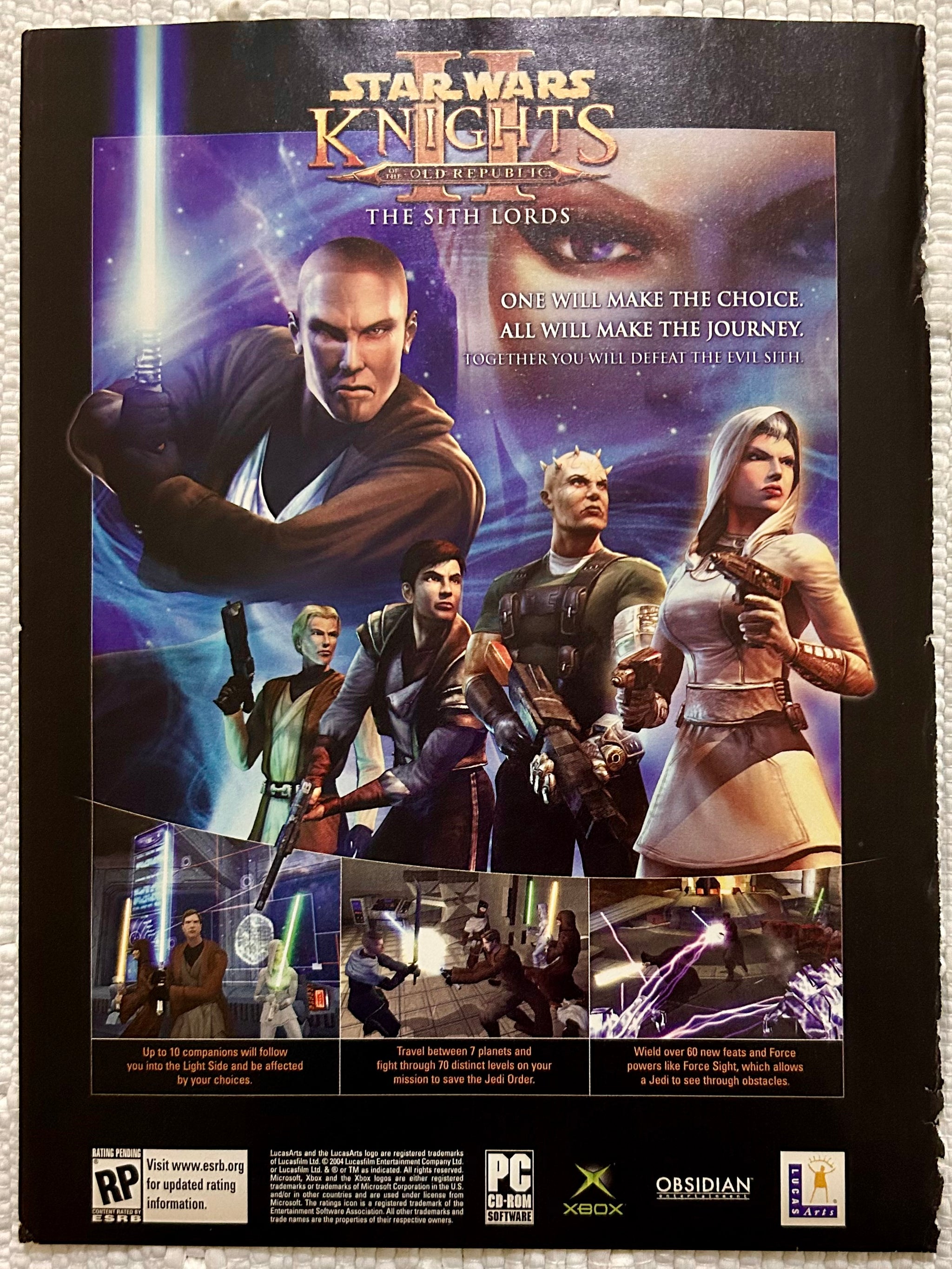 Star Wars Knights Of The Old Republic II - The Sith Lords Sur Xbox - Comme Neuf