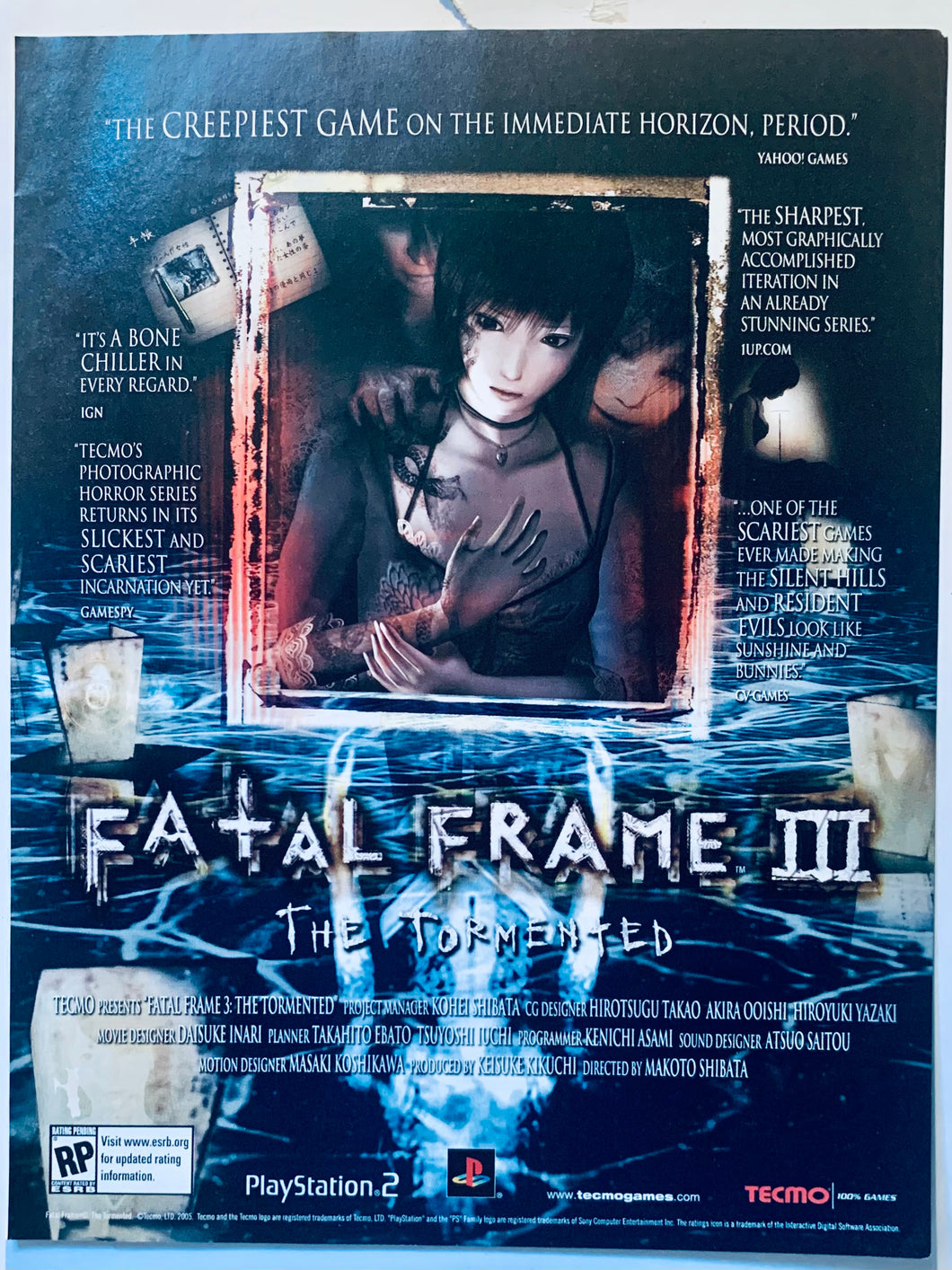 Fatal Frame III: The Tormented - PS2 - Original Vintage Advertisement - Print Ads - Laminated A4 Poster
