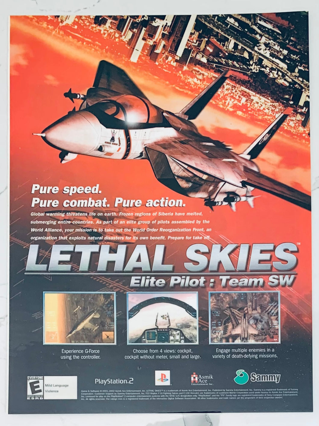 Lethal Skies - PS2 - Original Vintage Advertisement - Print Ads - Laminated A4 Poster