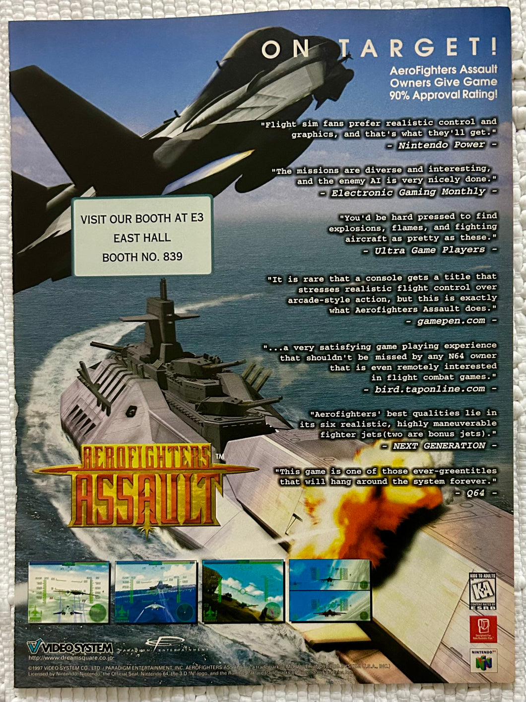 Aerofighters Assault - N64 - Original Vintage Advertisement - Print Ads - Laminated A4 Poster