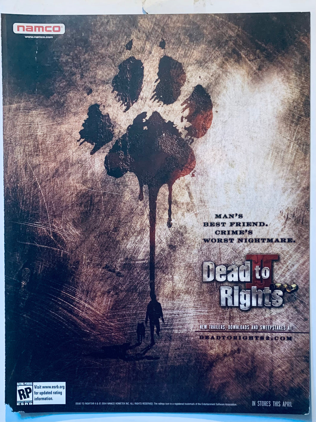 Dead to Rights II - PS2 Xbox - Original Vintage Advertisement - Print Ads - Laminated A4 Poster