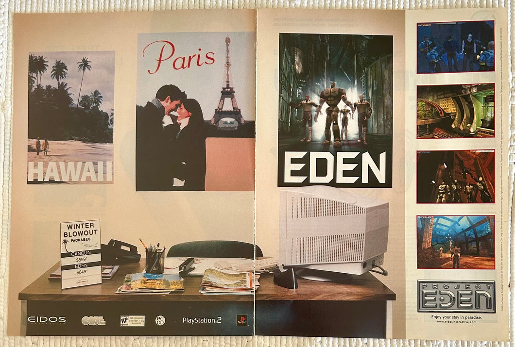 Project Eden - PS2 - Original Vintage Advertisement - Print Ads - Laminated A3 Poster