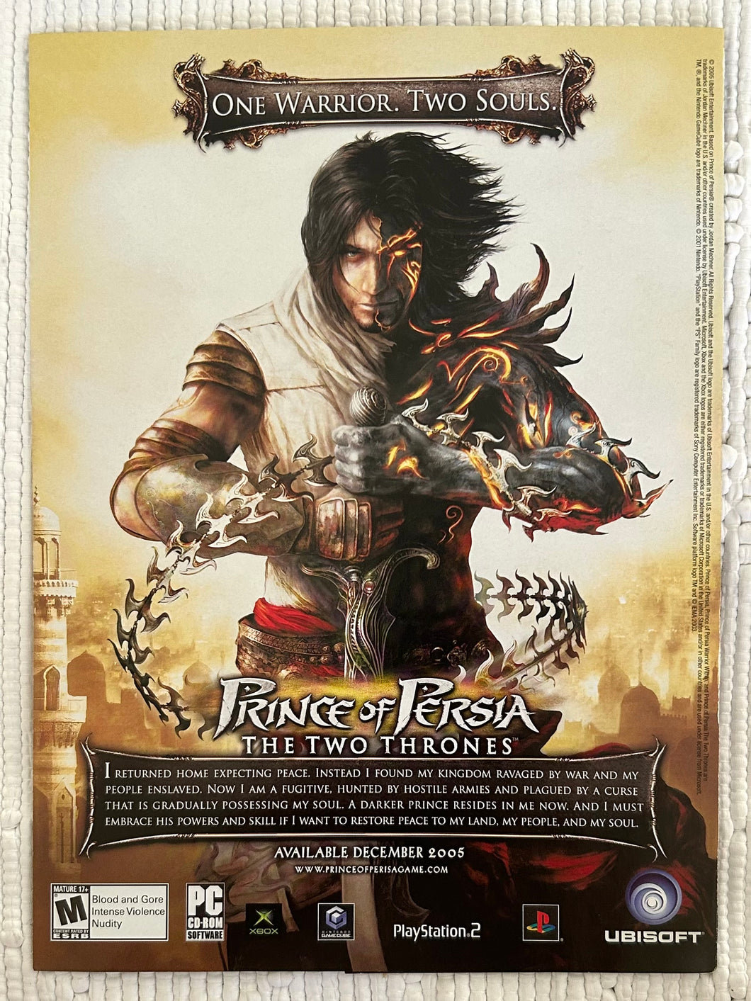 Prince of Persia: The Two Thrones - PS2 Xbox NGC - Original Vintage Advertisement - Print Ads - Laminated A4 Poster