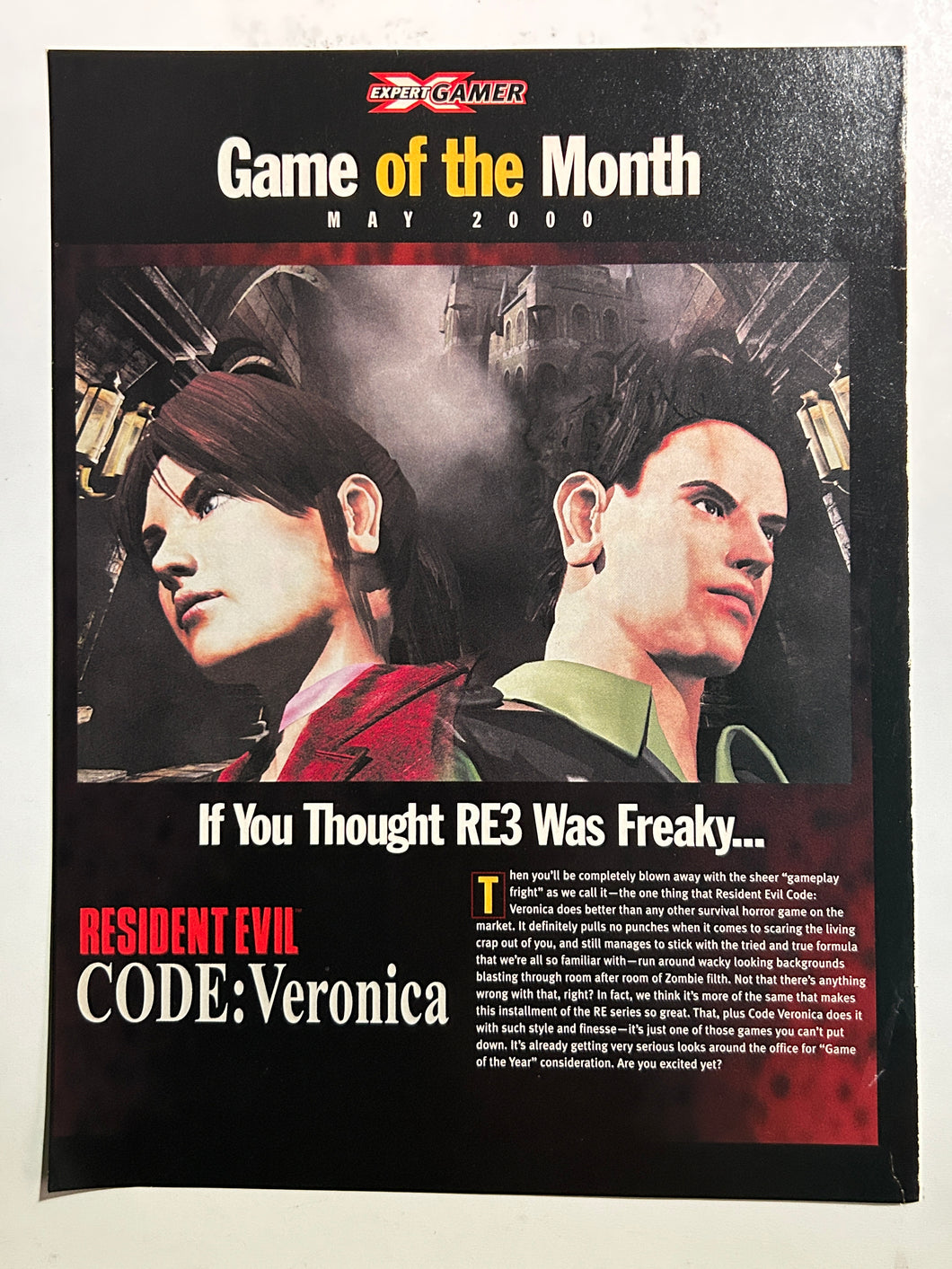 Resident Evil Code: Veronica - Dreamcast - Print Ads - A4 Poster ...