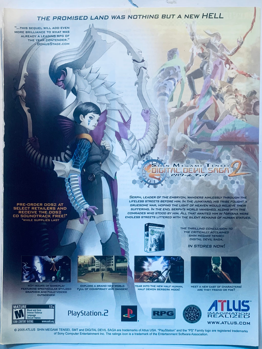 Shin Megami Tensei: Digital Devil Saga 2 - PS2 - Original Vintage Advertisement - Print Ads - Laminated A4 Poster