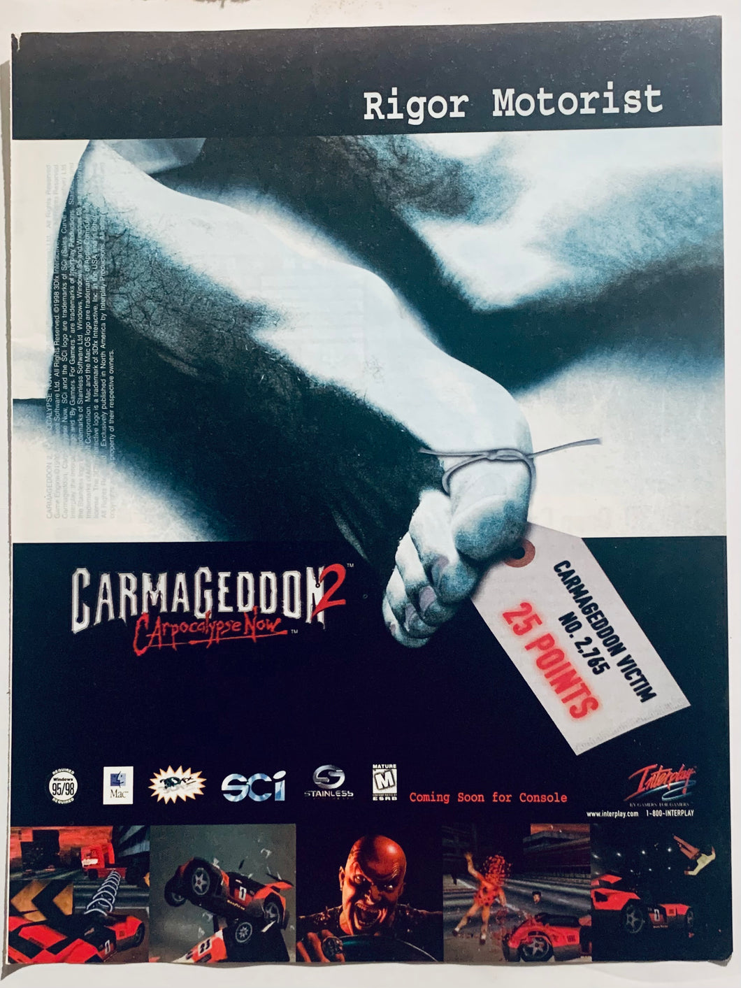 Carmageddon 2: Carpocalypse Now - PlayStation - Original Vintage Advertisement - Print Ads - Laminated A4 Poster