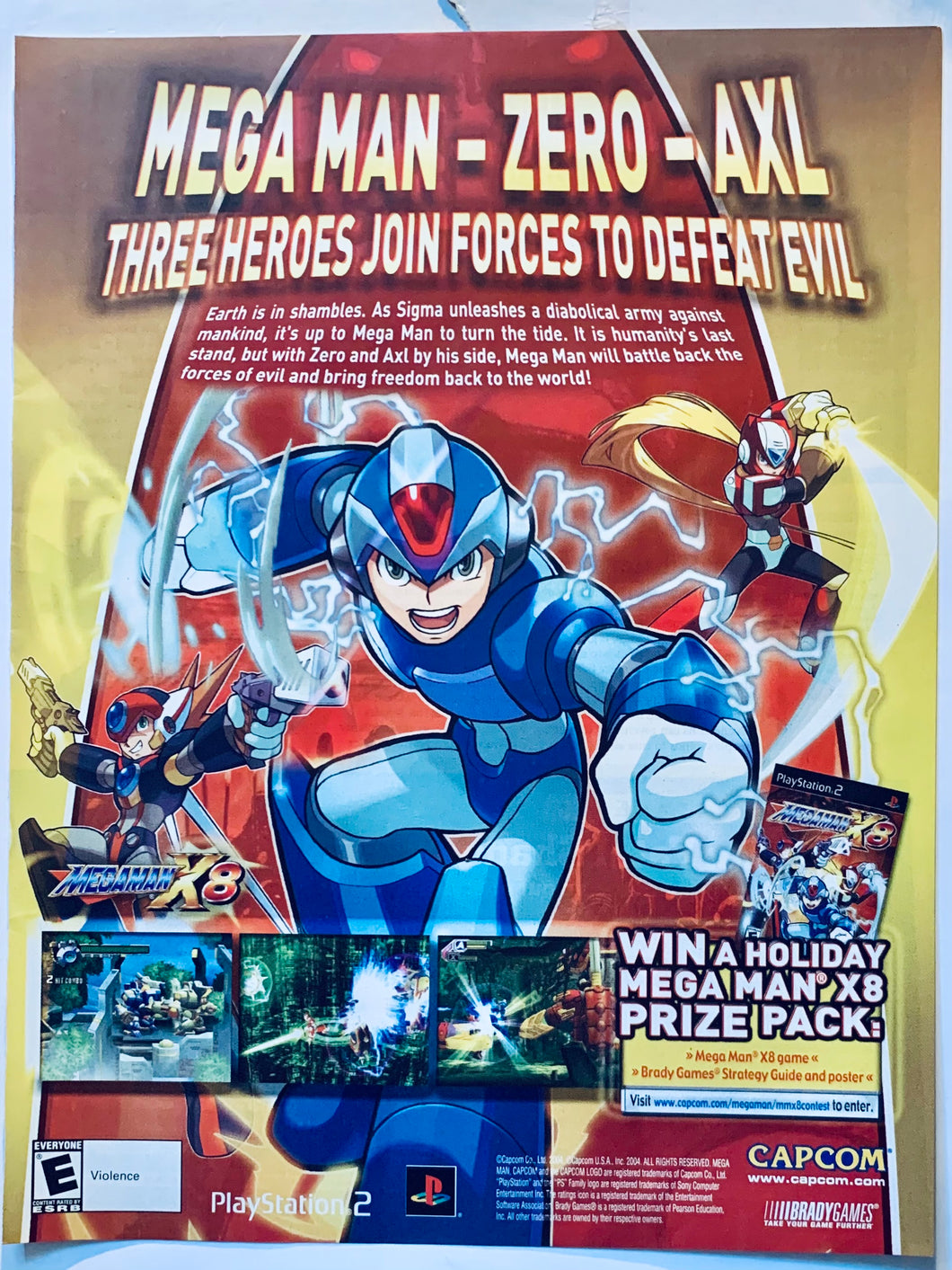 Megaman X8 - PS2 - Original Vintage Advertisement - Print Ads - Laminated A4 Poster