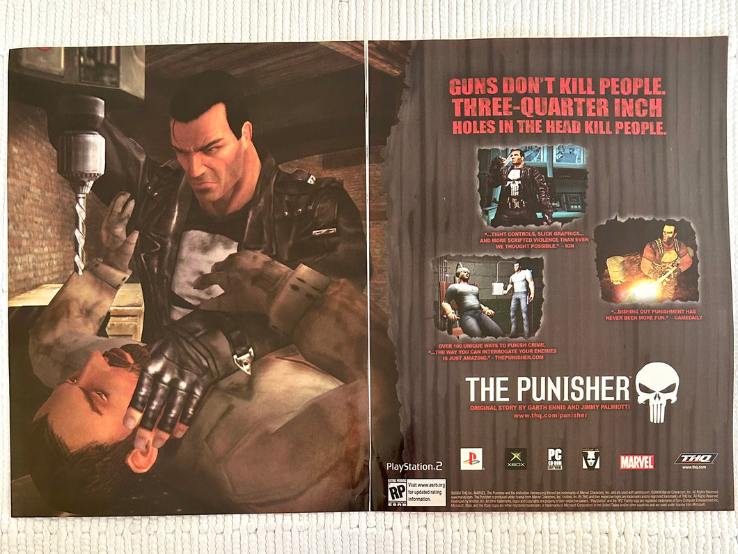 The Punisher - PS2 Xbox PC - Original Vintage Advertisement - Print Ads - Laminated A3 Poster