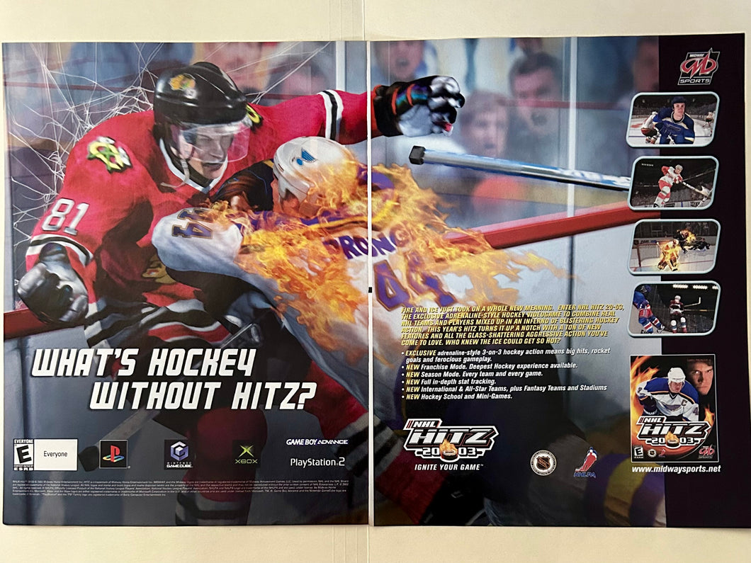 NHL Hitz 2003 - PS2 NGC Xbox GBA - Original Vintage Advertisement - Print Ads - Laminated A3 Poster