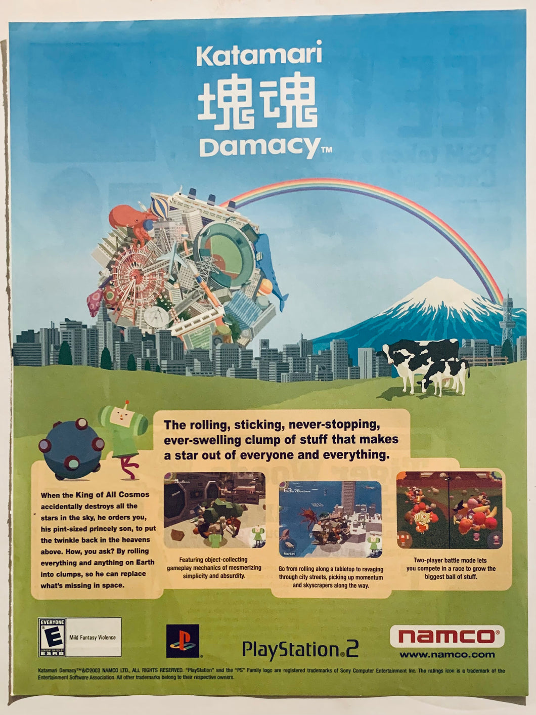 Katamari Damacy - PS2 - Original Vintage Advertisement - Print Ads - Laminated A4 Poster