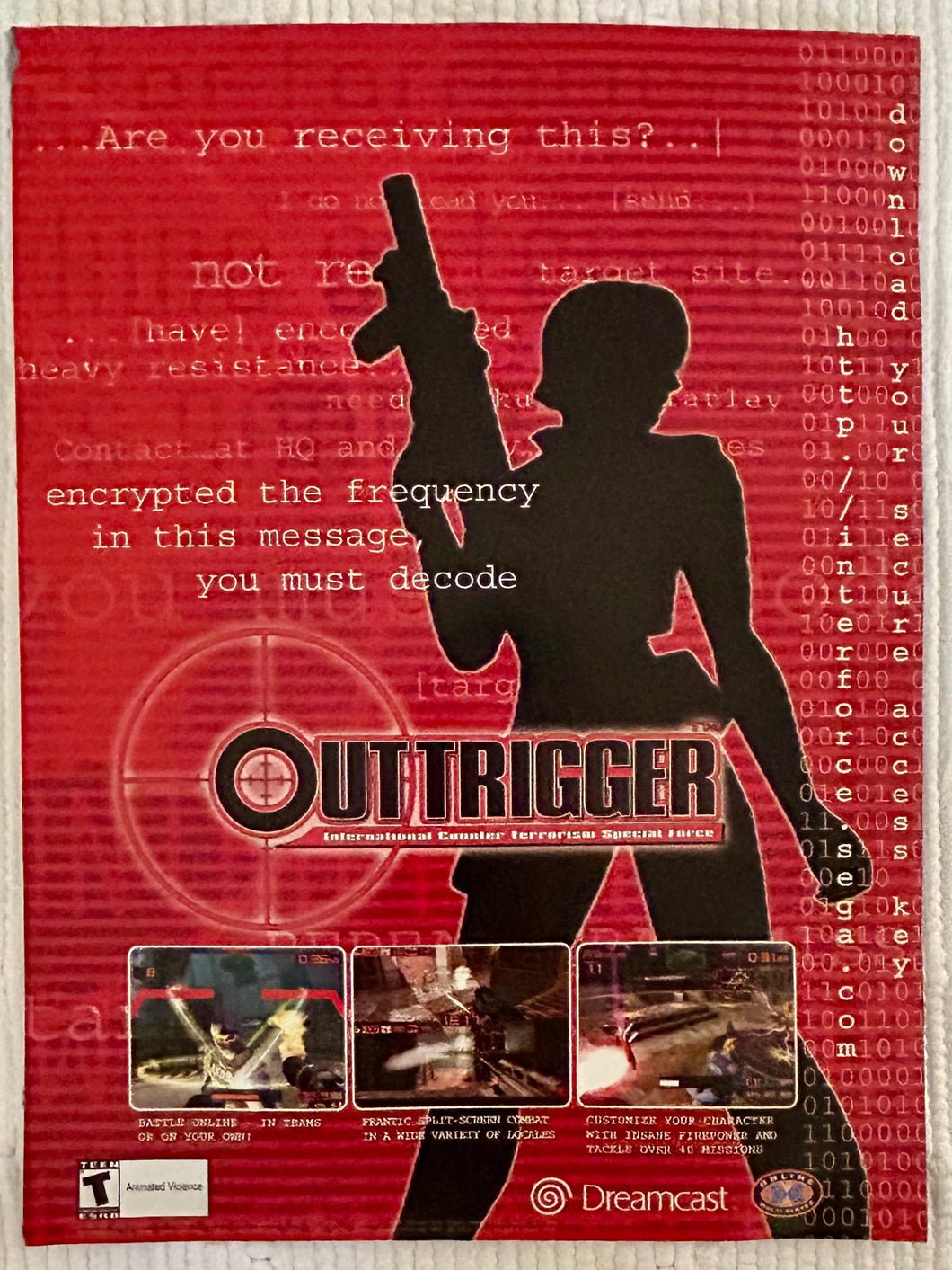 Outtrigger - Dreamcast - Original Vintage Advertisement - Print Ads - Laminated A4 Poster