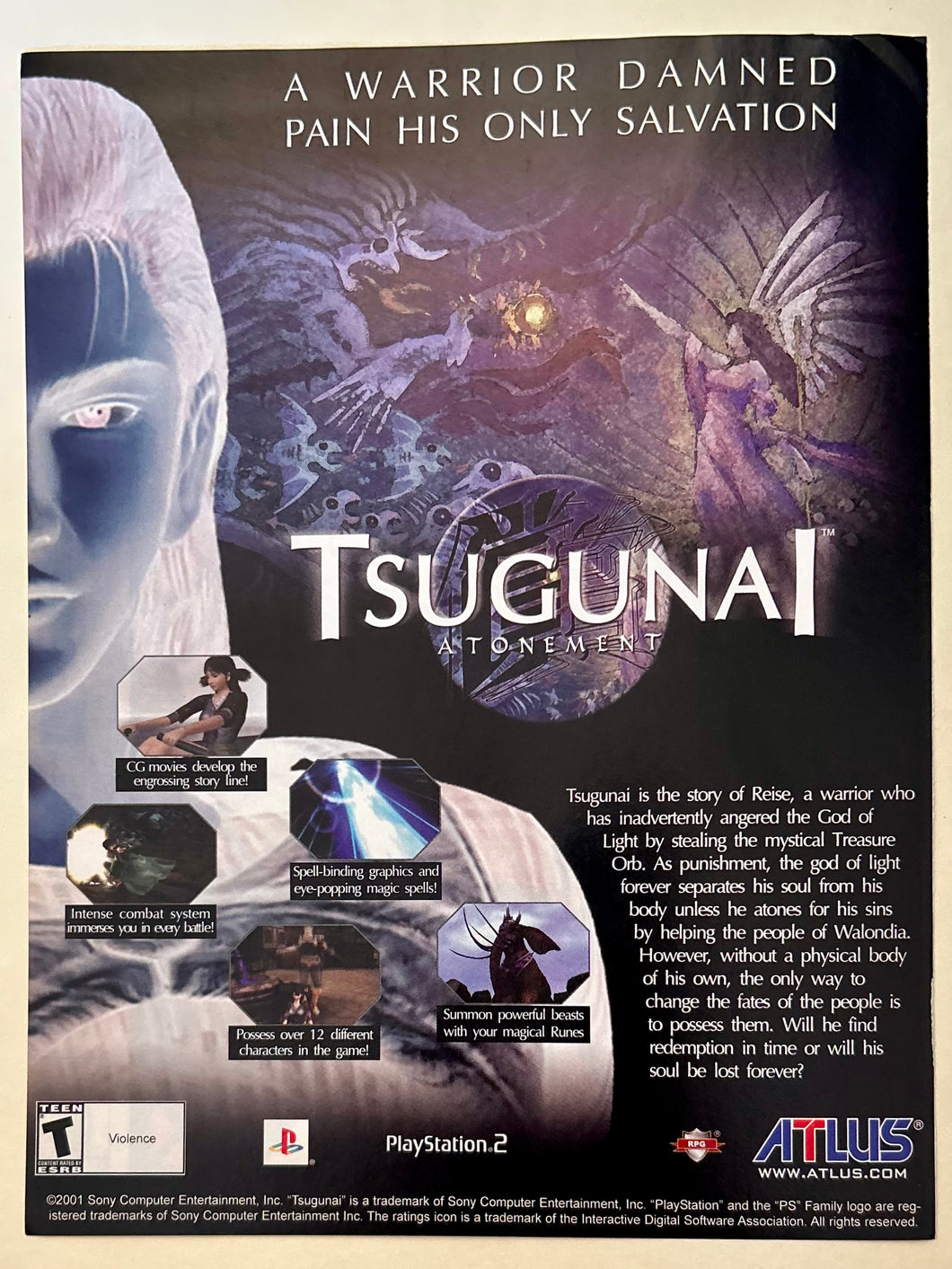 Tsugunai: Atonement - PS2 - Original Vintage Advertisement - Print Ads - Laminated A4 Poster