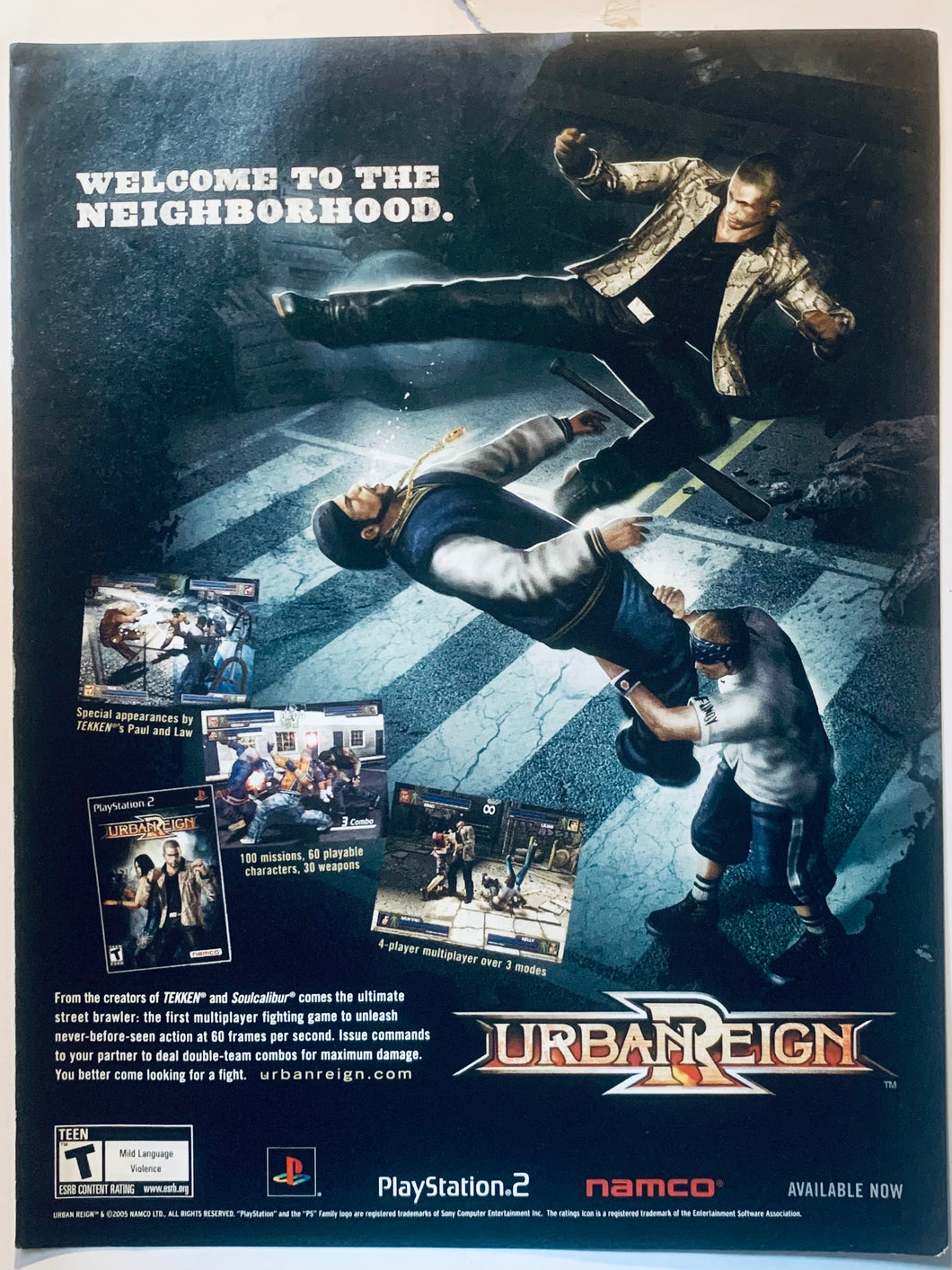 Urban Reign - PS2 - Original Vintage Advertisement - Print Ads - Laminated A4 Poster