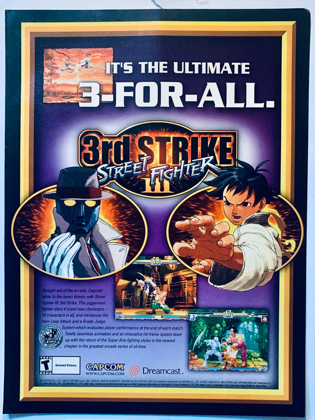 Street Fighter III: 3rd Strike - Dreamcast - Original Vintage Advertisement - Print Ads - Laminated A4 Poster