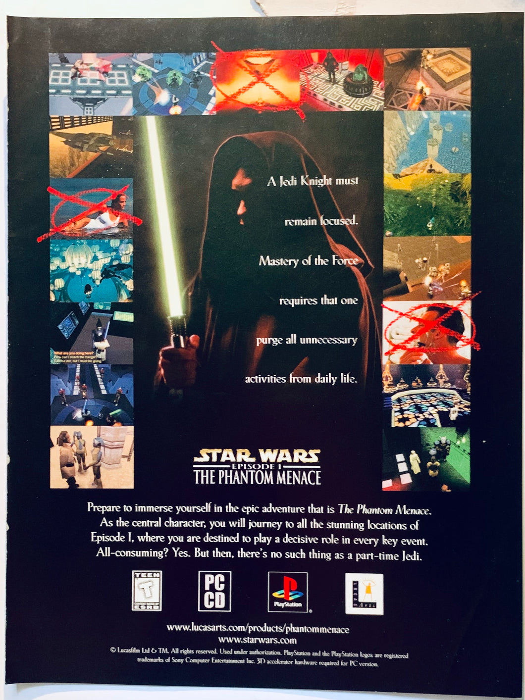 Star Wars: The Phantom Menace - PlayStation - Original Vintage Advertisement - Print Ads - Laminated A4 Poster