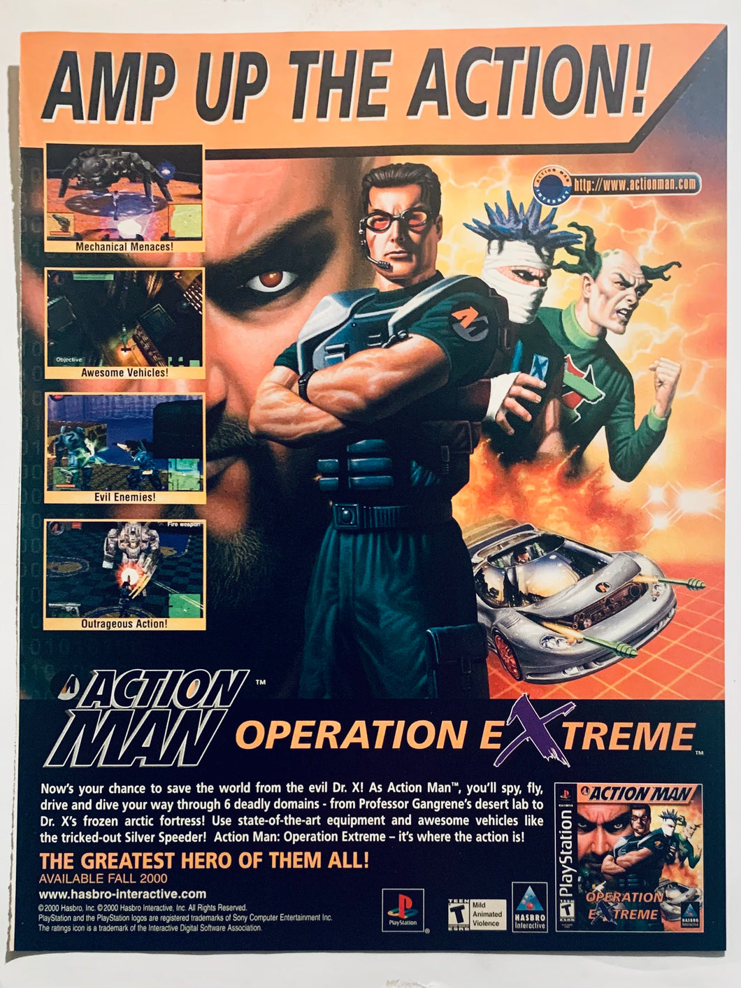 Action Man - PlayStation - Original Vintage Advertisement - Print Ads - Laminated A4 Poster