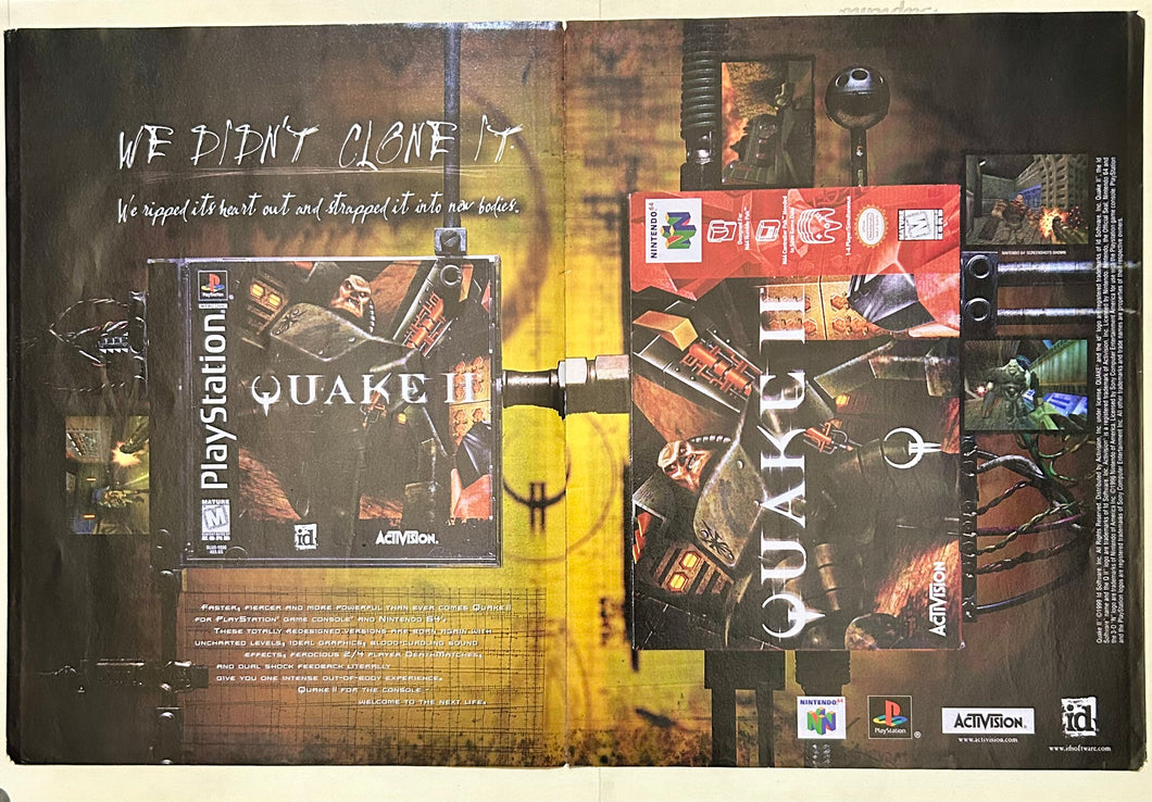 Quake II - PlayStation N64 - Original Vintage Advertisement - Print Ads - Laminated A3 Poster