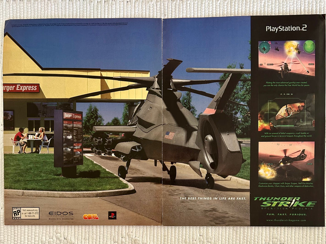 Thunderstrike: Operation Phoenix - PS2 - Original Vintage Advertisement - Print Ads - Laminated A3 Poster