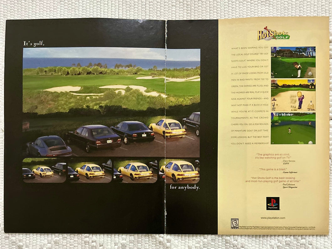 Hot Shots Golf - PlayStation - Original Vintage Advertisement - Print Ads - Laminated A3 Poster