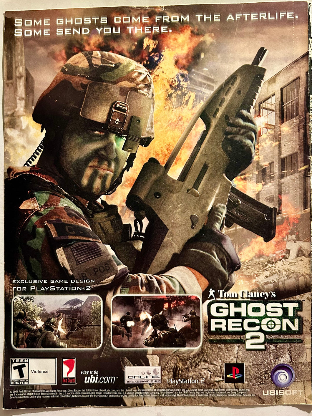 Tom Clancy’s Ghost Recon 2 - PS2 - Original Vintage Advertisement - Print Ads - Laminated A4 Poster