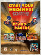 Cargar imagen en el visor de la galería, Konami Krazy Racers - GBA - Original Vintage Advertisement - Print Ads - Laminated A4 Poster
