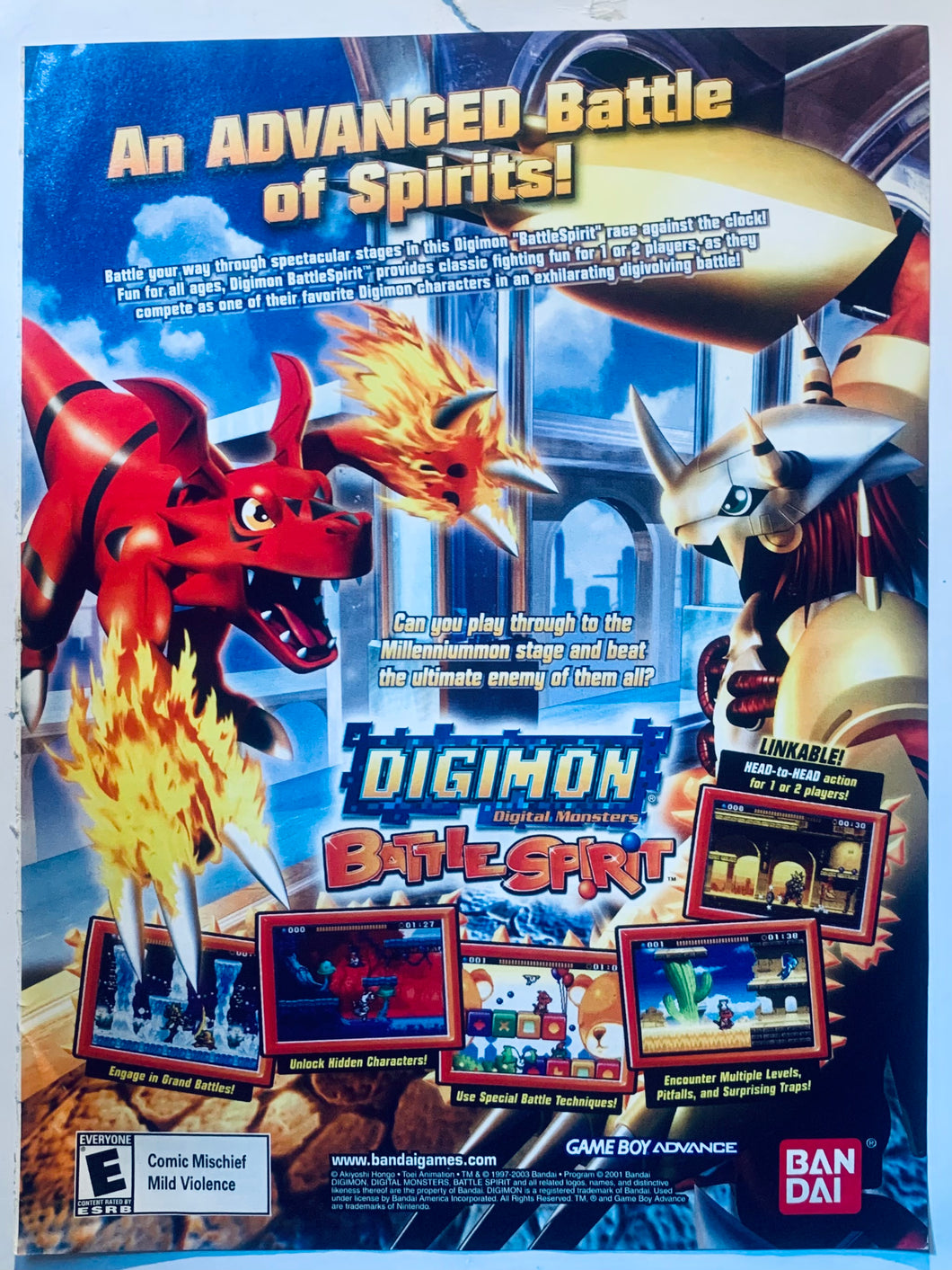 Digimon Battle Spirit - GBA - Original Vintage Advertisement - Print Ads - Laminated A4 Poster