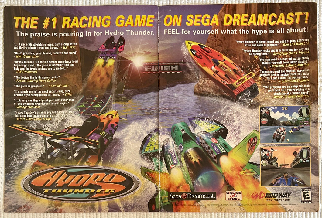 Hydro Thunder - Dreamcast - Original Vintage Advertisement - Print Ads - Laminated A3 Poster